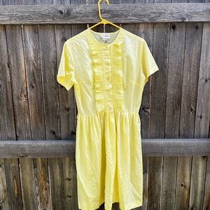 Vintage butter yellow dress with ruffle detail